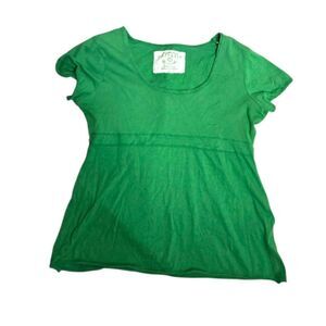 Y2K kelly green short‎ sleeve babydoll empire waist tee shirt L